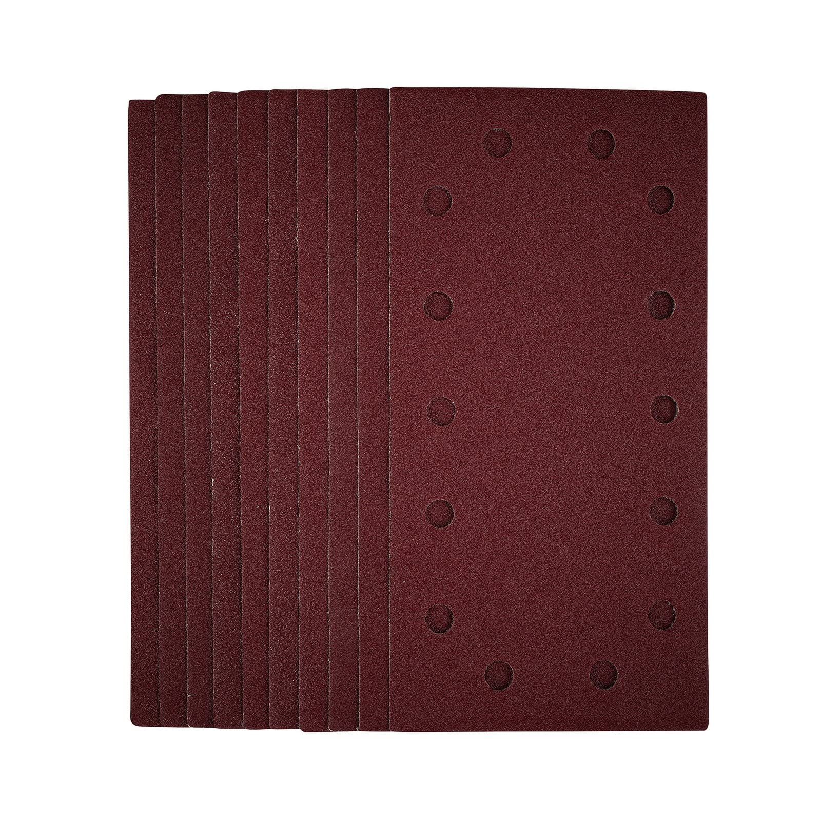 Draper Sanding Sheets (10 Pack) | 80 Grit Hook and Loop Sanding Pads | 115 x 230mm Sandpaper for Electric Sander | 55863