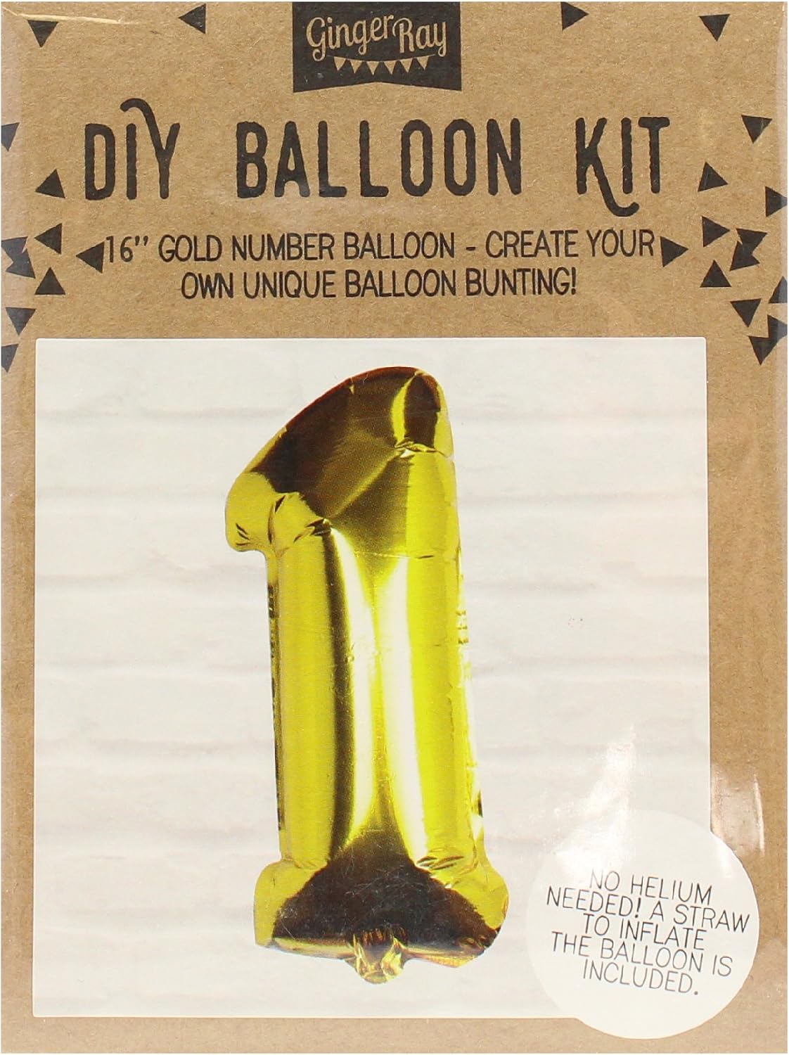Ginger Ray Goldene Zahlenballons 16 Zoll – Kein Helium Nötig, Ideal Für Geburtstags-Deko