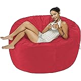 Amazon Basics Memory Foam Filled Bean Bag Chair with Microfiber Cover - 5', Pink