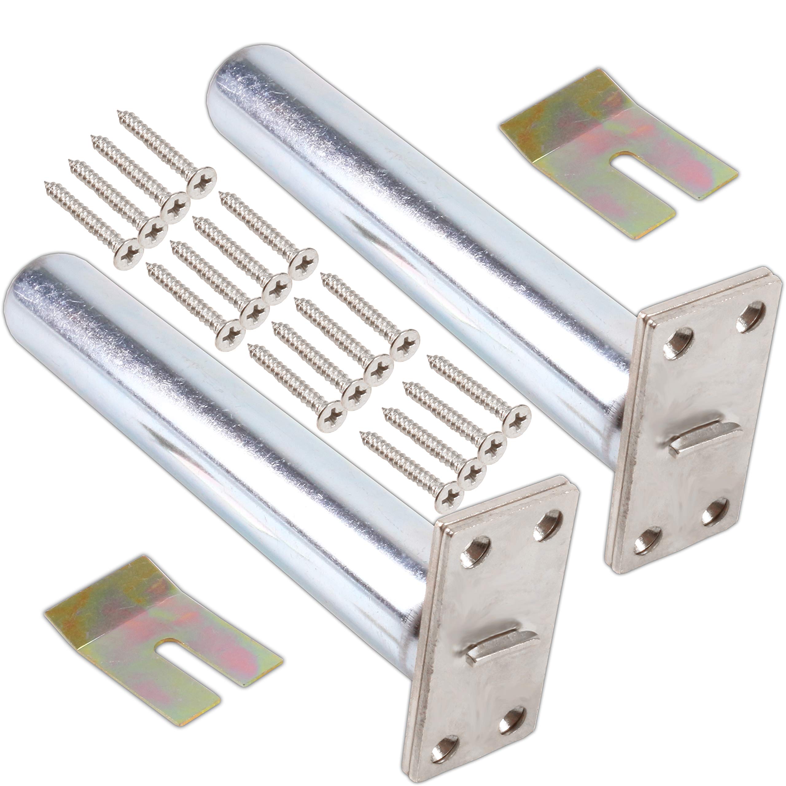 2X Chrome Finish Rectangular Concealed Door Closers - Fire Rated BS476