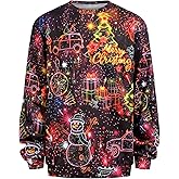 Regenboog Ugly Christmas Sweatshirt for Men Women, 3D Funny Crewneck Pullover Sweatshirt for Xmas Holiday