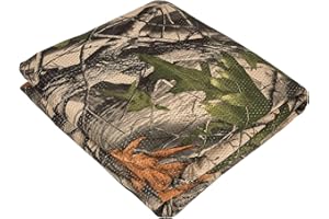 FLYEGO Camo Netting Camouflage Netting, Quiet Camo Mesh Netting Clear View Camo Hunting Blind for Concealment, Tree Stand, Hunting, Sunshade, Decoration, Shooting, Car Cover
