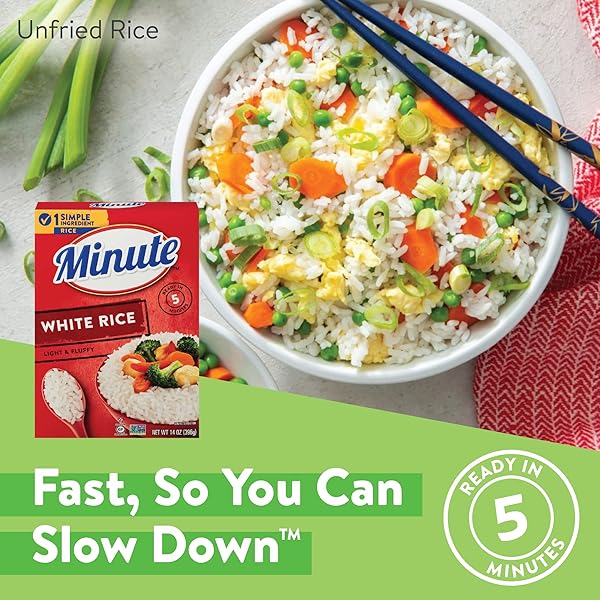 MINUTE WHITE RICE, INSTANT WHITE RICE FOR QUICK DINNER MEALS, 14-OUNCE BOX