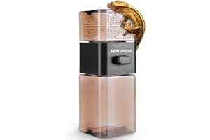 【Metered Dose; ~0.4 g/Press】 NEPTONION Reptile Calcium Powder Mixer, Cricket Keeper Dispenser Feeder, One-Click No-Mess Duste