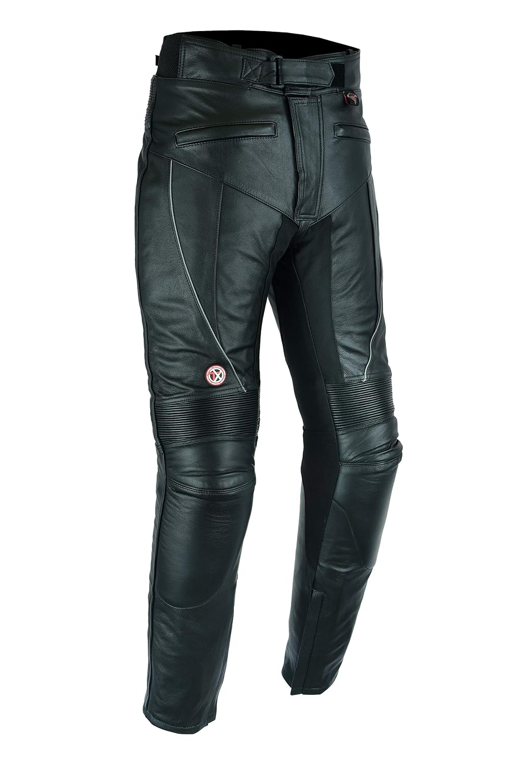 Trousers All Black Waterproof Armoured Leather Motorbike Motorcycle