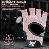 BEAST RAGE Weight Lifting Gloves Pink L Breathable Non-Slip Padded Palm view 7
