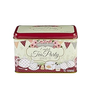 New English Teas English Tea Party Tea Tin with 40 English Breakfast Teabags