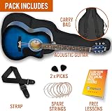 3rd Avenue Full Size 4/4 Cutaway Acoustic Guitar Bundle with Lessons Blue view 3