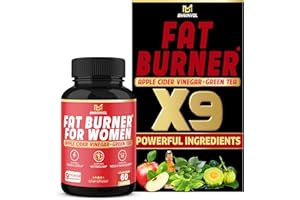 BMVINVOL Fat Burner for Women, 9-in-1 Powerful Blend of Apple Cider Vinegar, Green Tea, Garcinia Cambogia, Green Coffee Bean, White Kidney Bean, Coleus Forskohlii, Raspberry Ketones, Olive Leaf