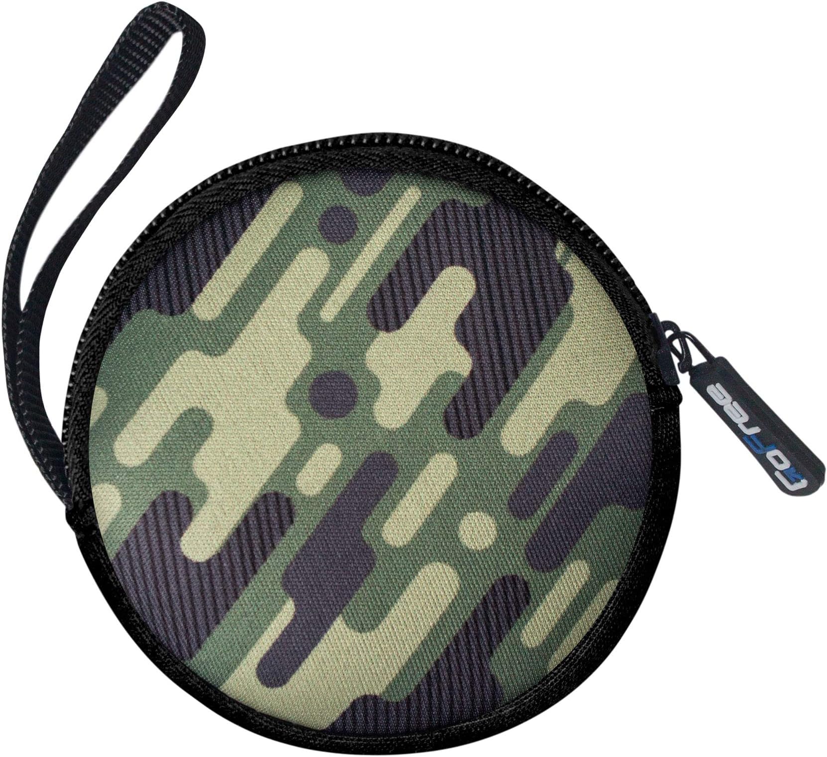 Multi-Purpose Pouch for Earphones, Coins, Keys, Memory Cards, Cosmetics, Cables etc. (8cm / Green Camouflage)