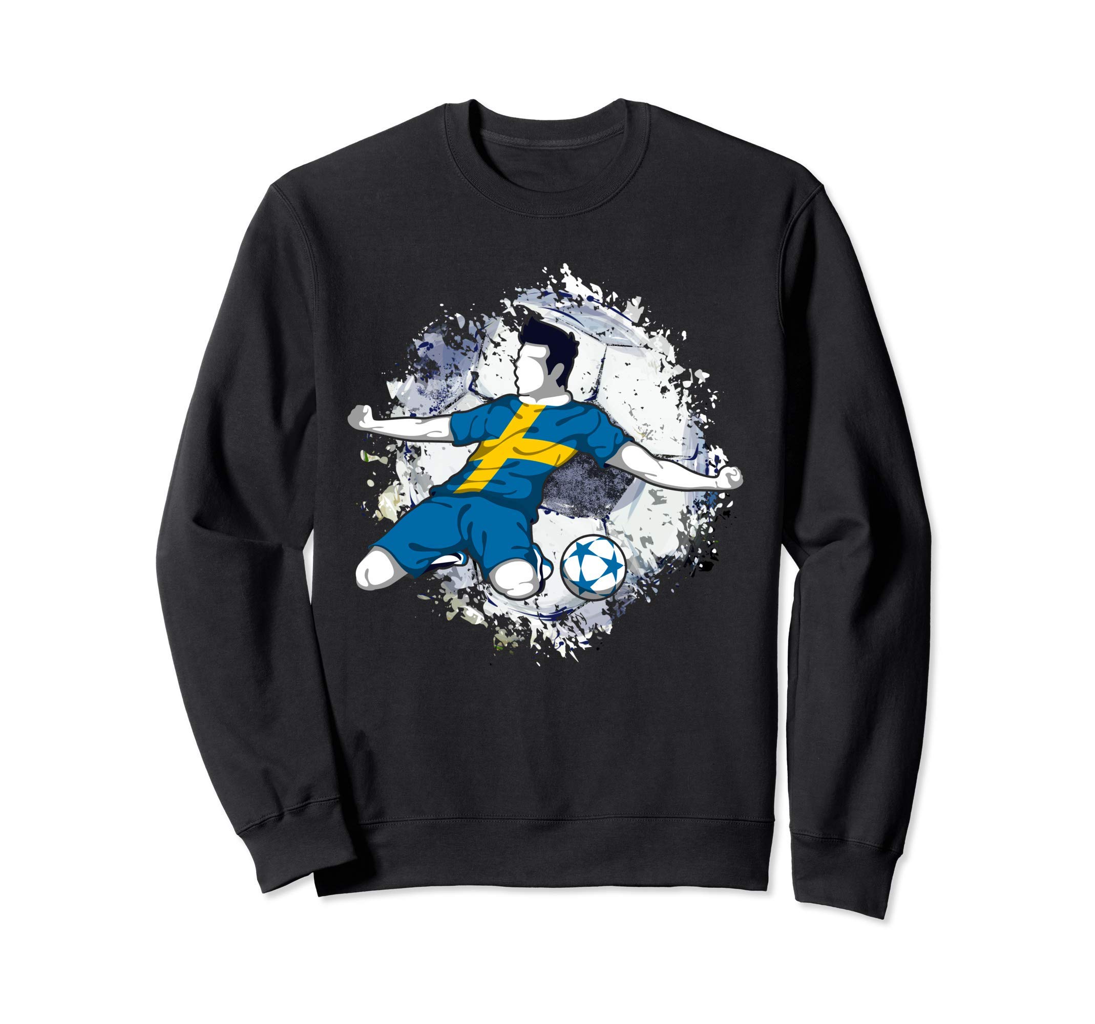 Sweden Soccer Swedish National Flag Football Striker Design Sweatshirt