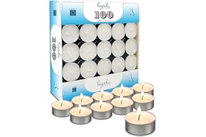 Hyoola Tea Lights Candles - 100 Bulk Candles Pack - Tea Candles Unscented- European Made Tealight Candles