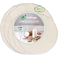 5 Pack Circle Cheesecloth, 100% Unbleached Cotton Ultra Fine Cheese Cloths for Straining, Grade 90 Plus Cheese Cloth…