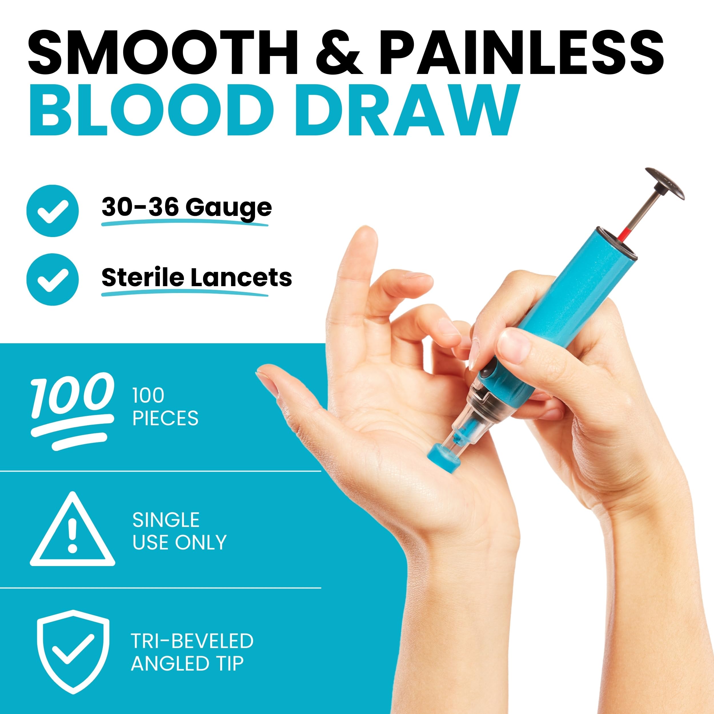 Genteel - Butterfly Touch Lancets - Polished - Smooth & Pain Free - Stainless Lancets (100 pcs)