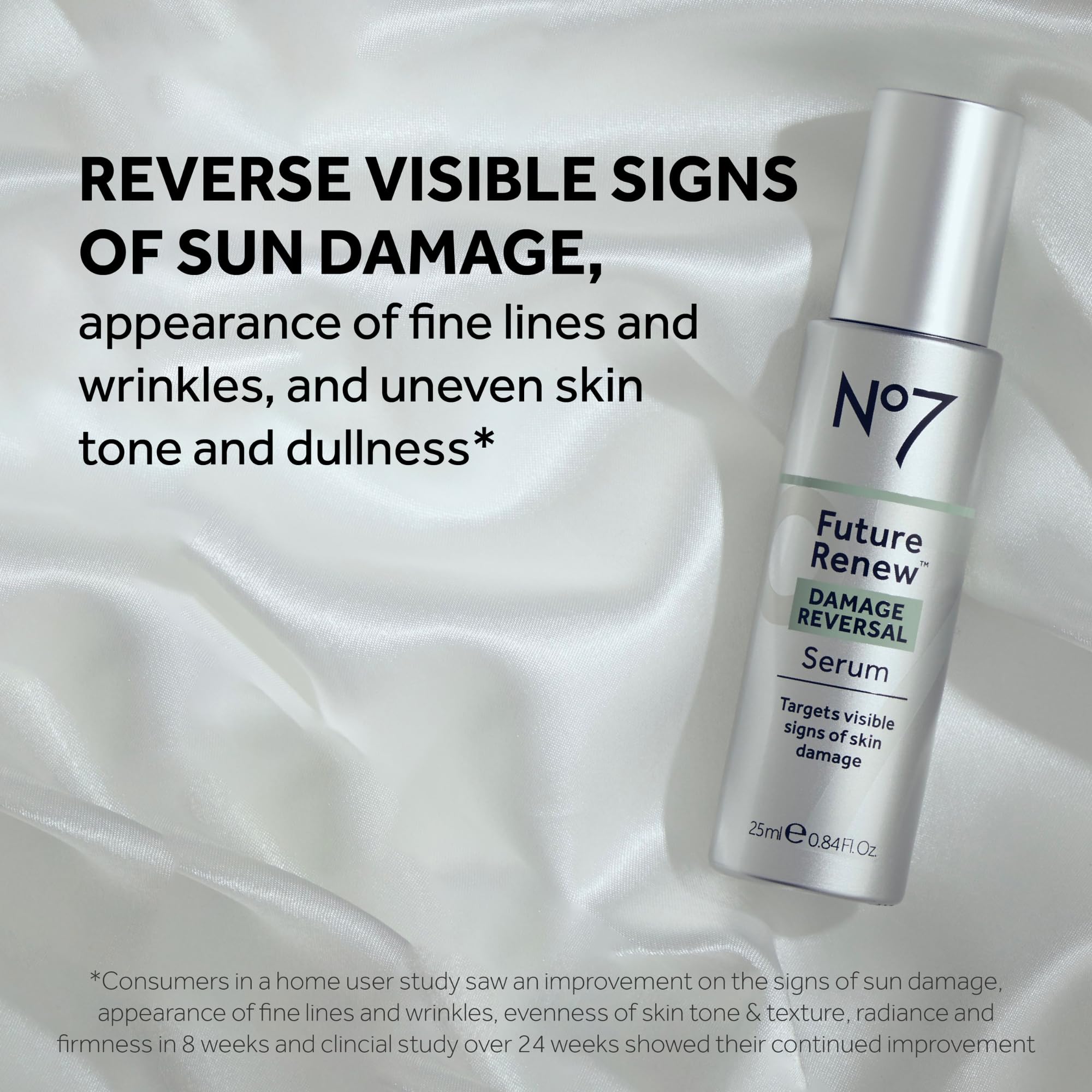 No7 Future Renew Damage Reversal Anti Aging Serum for Face - Face Serum for Women with Peptides to Support Skin Repair - Helps Reduce Fine Lines, Wrinkles, Dryness & Uneven Tone (0.84 Fl oz)