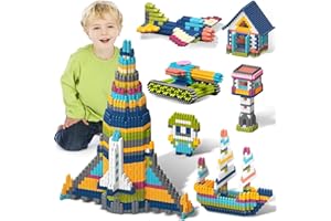 BIGSHU STEM Building Toys for 3+ Year Old, 1140 Plastic Blocks in 10 Colors Preschool Educational Montessori Toys for Kids Ages 4-8 Creative Fun Construction Toys for Boys Girls Age 8-12, Birthday Gift ideas