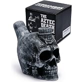 Aztec Death Whistle 125 dB, Loud Screaming Skull, Halloween Prop Decor | Human-like shriek from a shatterproof stone-grey body. Day of the Dead, pranks.