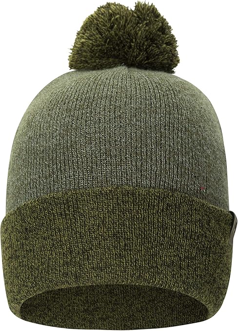 mens khaki bobble hat