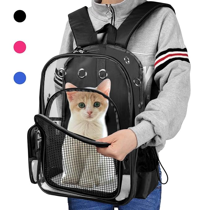 YUDODO Pet Clear Cat Backpack Carrier Breathable Foldable Pet Rucksack
