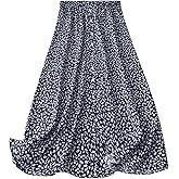GORGLITTER Women's Plus Size Skirt Boho Trendy Summer Vacation Floral Midi Skirts High Waisted A Line Flowy Maxi Skirt