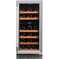 Smith & Hanks 32 Bottle Under Counter Wine Refrigerator, Dual Temperature Zones, 15 Inches Wide, Built-In or Free…