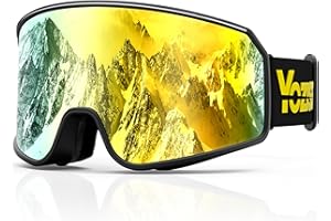 YOZISS Ski Goggles UV400 Protection, OTG Snow Goggle for Men Women, Anti-fog Snow Sports Goggles for Snowboarding, Snowmobile