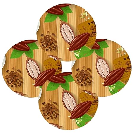 Kakaobohnen Schokolade Set von 1 Runde Tischsets Hitzebeständige