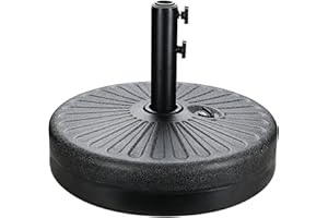 InfiniPower 20Inch 50Lbs Capacity Fillable Heavy Duty Umbrella Base Durable Stand for Outdoor Lawn, Patio, Deck, Poolside, Black