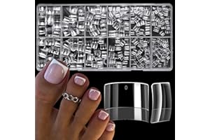 LoveOurHome 600pc Clear Fake Toenails Gel x Toe Nail Tips Acrylic Toenail Tips Short Square Soft Gel Toe Nail Tips Half Cover False Toenails Gel X Toe Tip for Acrylic Toe Nails Extension Press ons