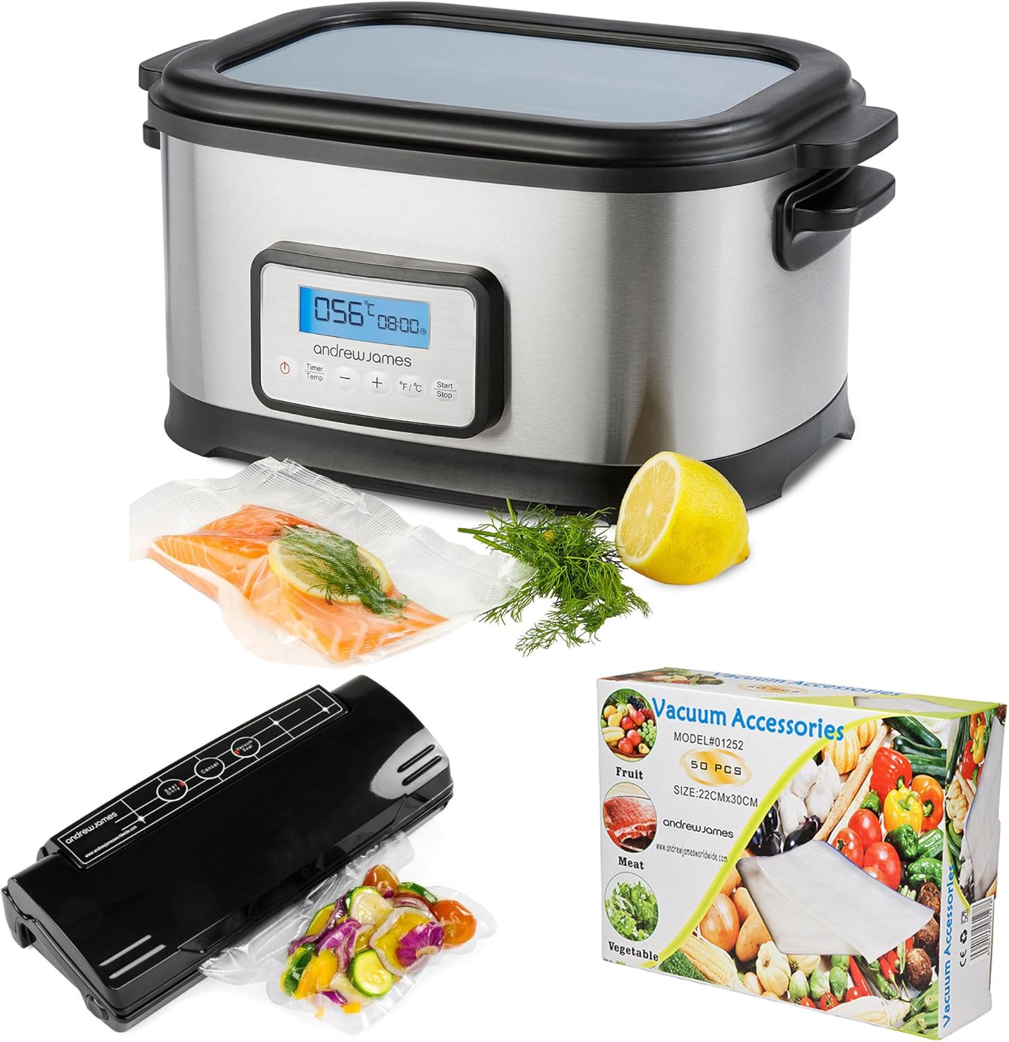 Andrew James Sous Vide & Vacuum Food Sealer Professional Package 6
