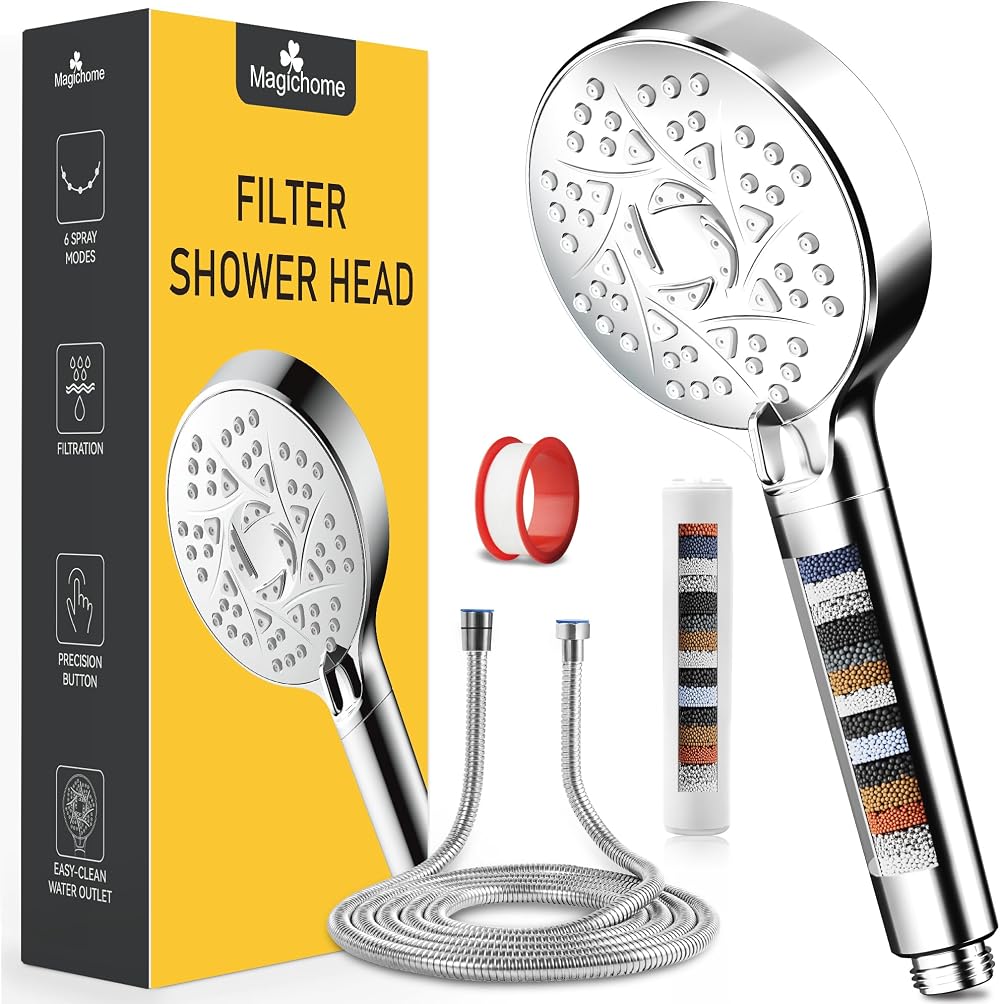 Magichome Filter Shower Head and Hose 2m 6 Modes High Pressure