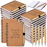 80 Pcs Employee Appreciation Gifts Inspirational Spiral Notebooks Bulk Motivational Journals Thank You Bamboo Ballpoint Pens for Nurse Teacher Coworker (THANK YOU)
