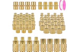 YUNXUNTENGLONG 45pcs，Air Hose Fittings，Quick Connect Hose Fittings，Npt 1/4" Air Hose Fittings，Air Compressor Fittings，Air Tool Fittings，Air Compressor Accessories，Air Coupler And Plug Kit，Industrial Grade M/D Type
