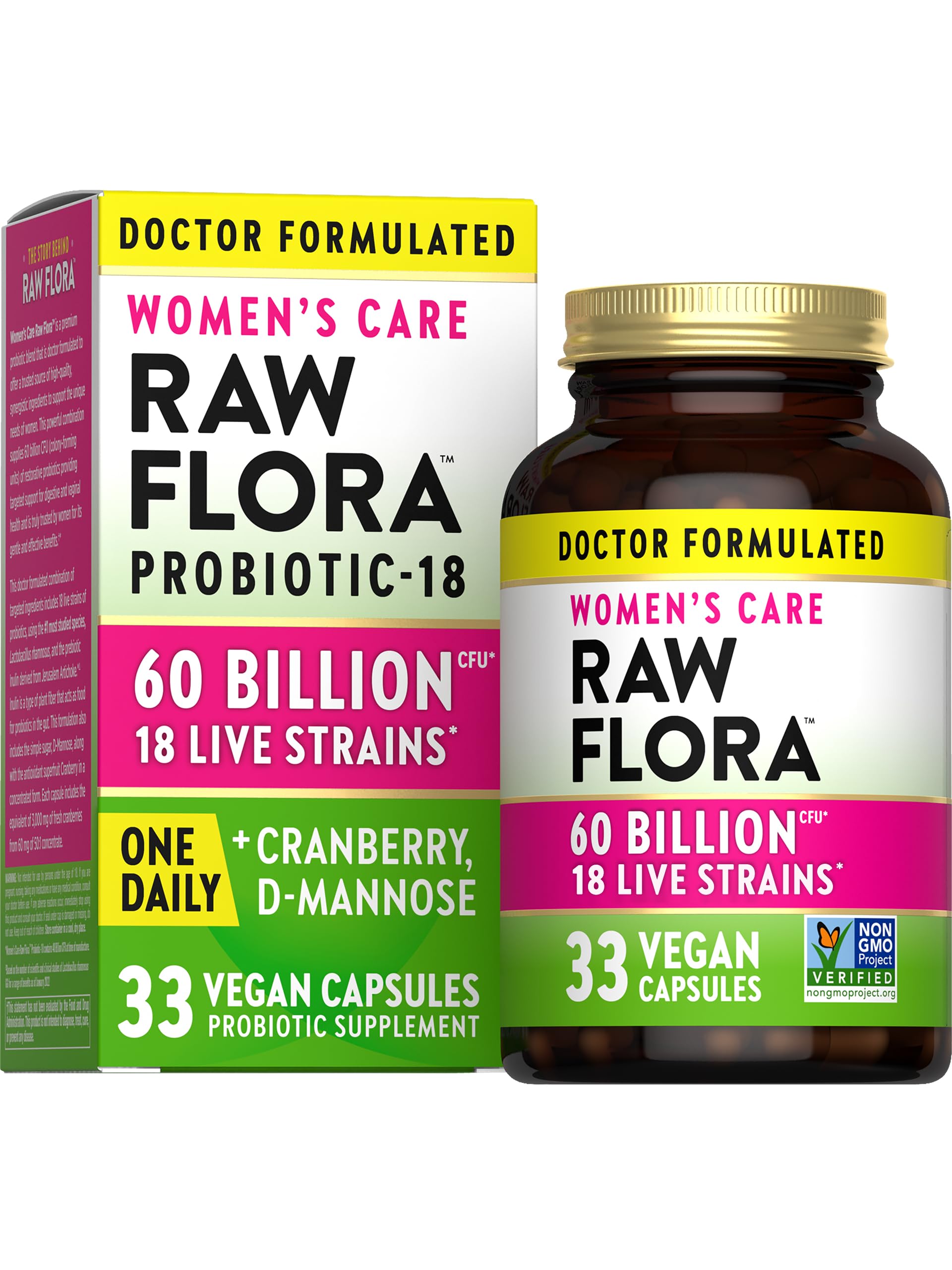 Raw Flora Probiotic-18 Women's Care 60 Billion CFU
