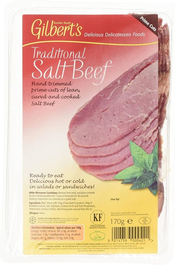 Gilbert's Kosher Salt Beef Brisket, 170g Amazon.co.uk Grocery