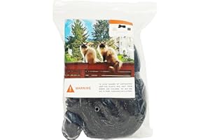 AIYGO Cat Netting Balcony Black Nylon Balcony Netting for Pets Pet Mesh Fence for Balcony Anti-Fall Cat Net for Balcony and Windows