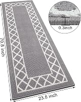 SHACOS Non Slip Hallway Runner Rug Grey 60x180 cm Entryway Kitchen Mat view 6