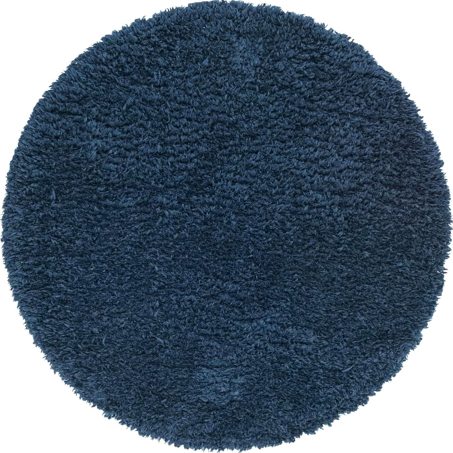 Amazon Com Infinity Collection Solid Shag Round Rug By Rugs Com Cobalt 8 X 8 High Pile Plush Shag Rug Perfect For Dining Rooms Living Rooms Bedrooms And More Kitchen Dining