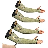 Schwer 2 Pairs CORE Arm Protection Sleeves S081, ANSI A5 Cut Resistant Sleeves with Thumbhole, Non-PFAS Flame Resistant Welding Sleeve for Work Kitchen, Farmer Sleeve for Gardening Arm Guards