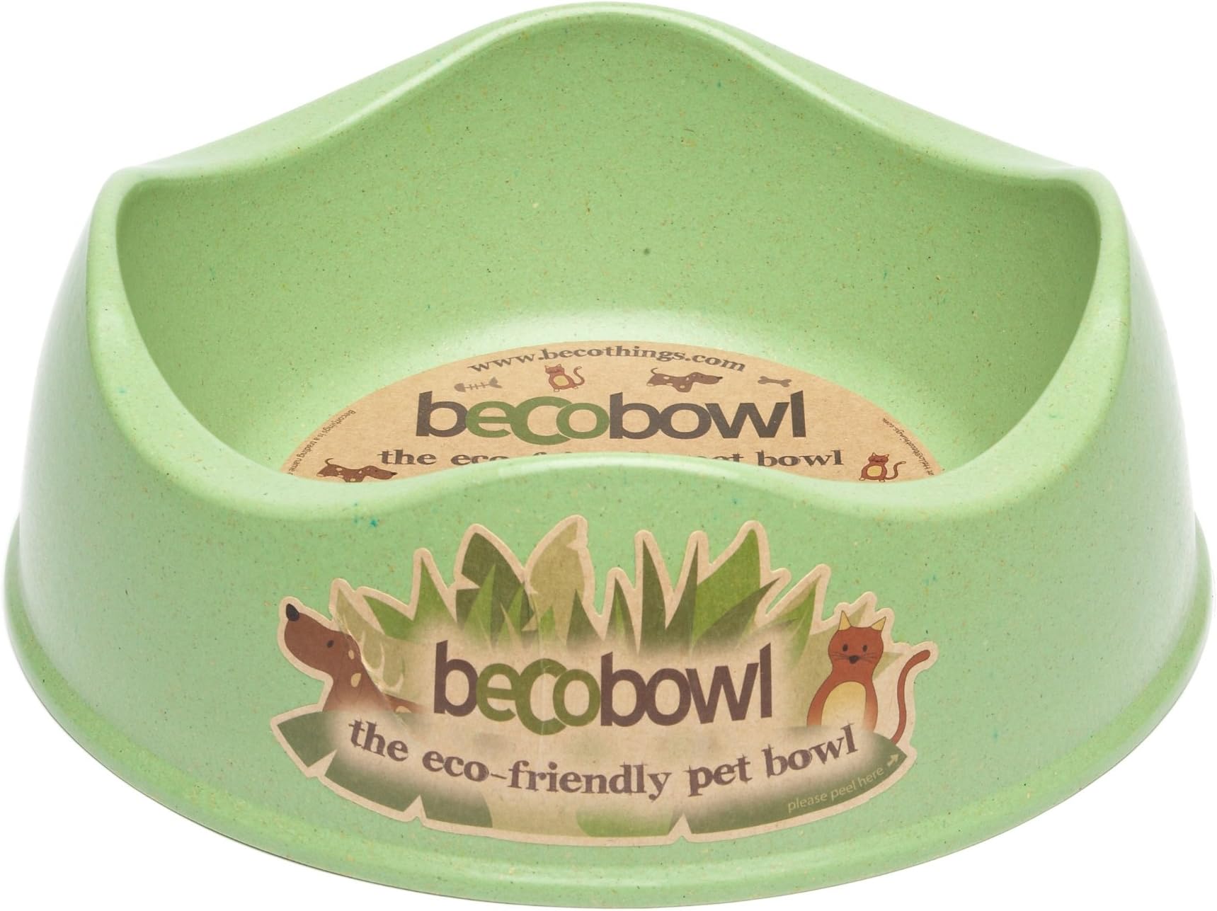 Beco Bowl Feeding Set - 2 x Eco Friendly Bamboo Food and Water Bowls - S - Green