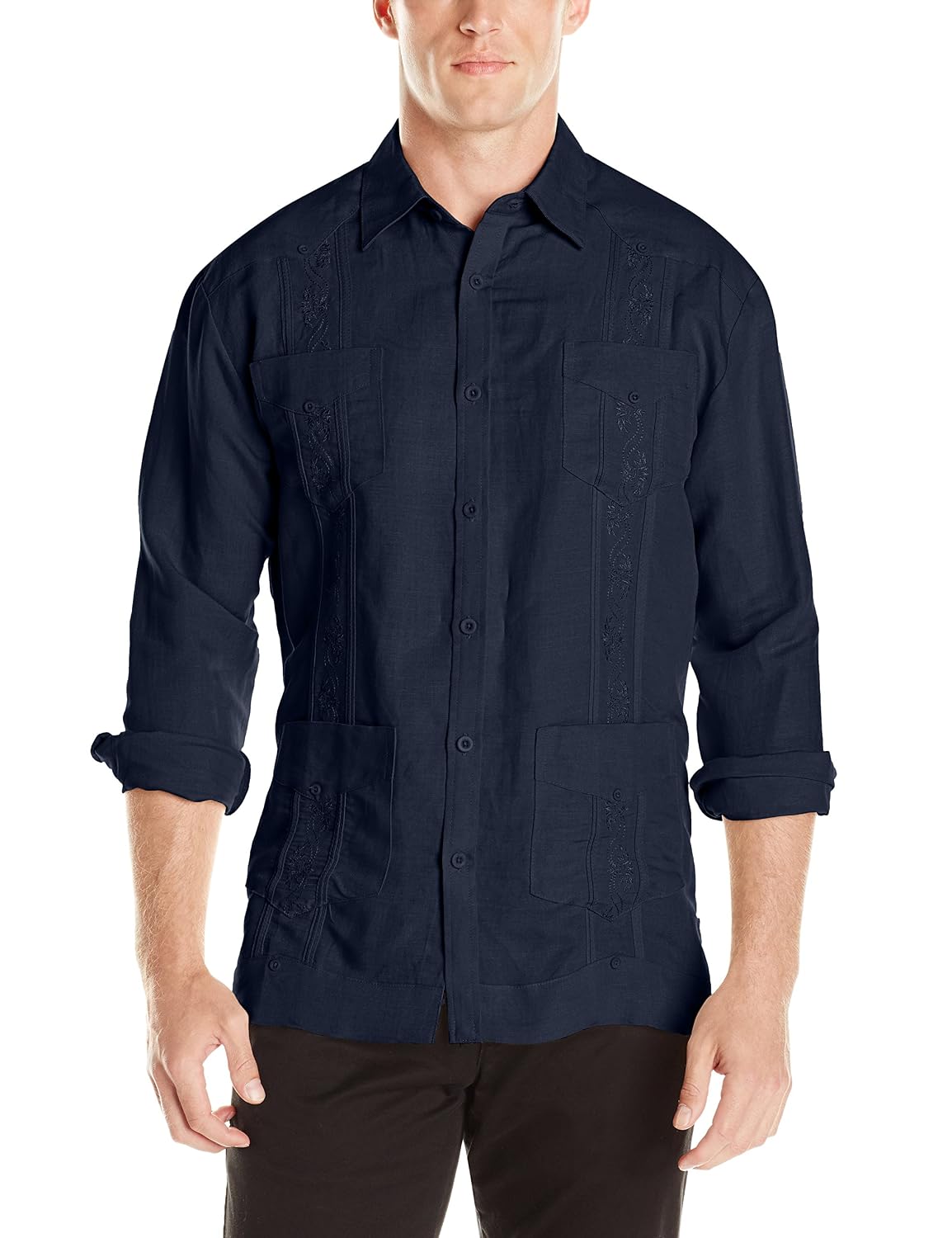 Cubavera Mens Long Sleeve Embroidered 