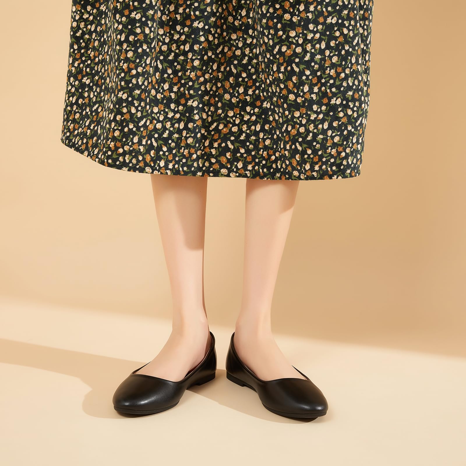 Hash Bubbie Women's Flats Shoes Ballet Flats Dress Shoes Comfortable PU Leather Slip on Shoes for Women