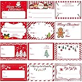 180 PCS Christmas Name Tags for Gifts, Christmas Gift Tags Stickers Labels for Presents, Christmas Name Tags Stickers for Red Christmas Wrapping Paper, Xmas Gift Tags for Holiday Gift