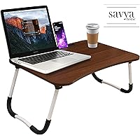 Savya home­® Multifunction Wooden Foldable Bed Table- LA (Standard, Walnut)