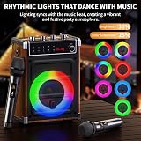 JYX Karaoke Machine with 2 Wireless Mics Bluetooth Speaker Bass Treble Echo view 8