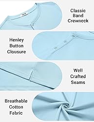 COOFANDY Men Henley Shirt Cotton T Shirts Button