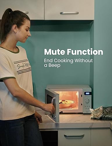 COMFEE' Retro Small Microwave Oven With Compact Size, Preset Menus,  Position-Memory Turntable, Mute Function