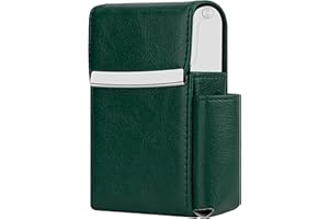 AATACAS PU Leather Sliding Cigarette Box Case with Lighter Holder and Belt Loop for Men and Women Unisex