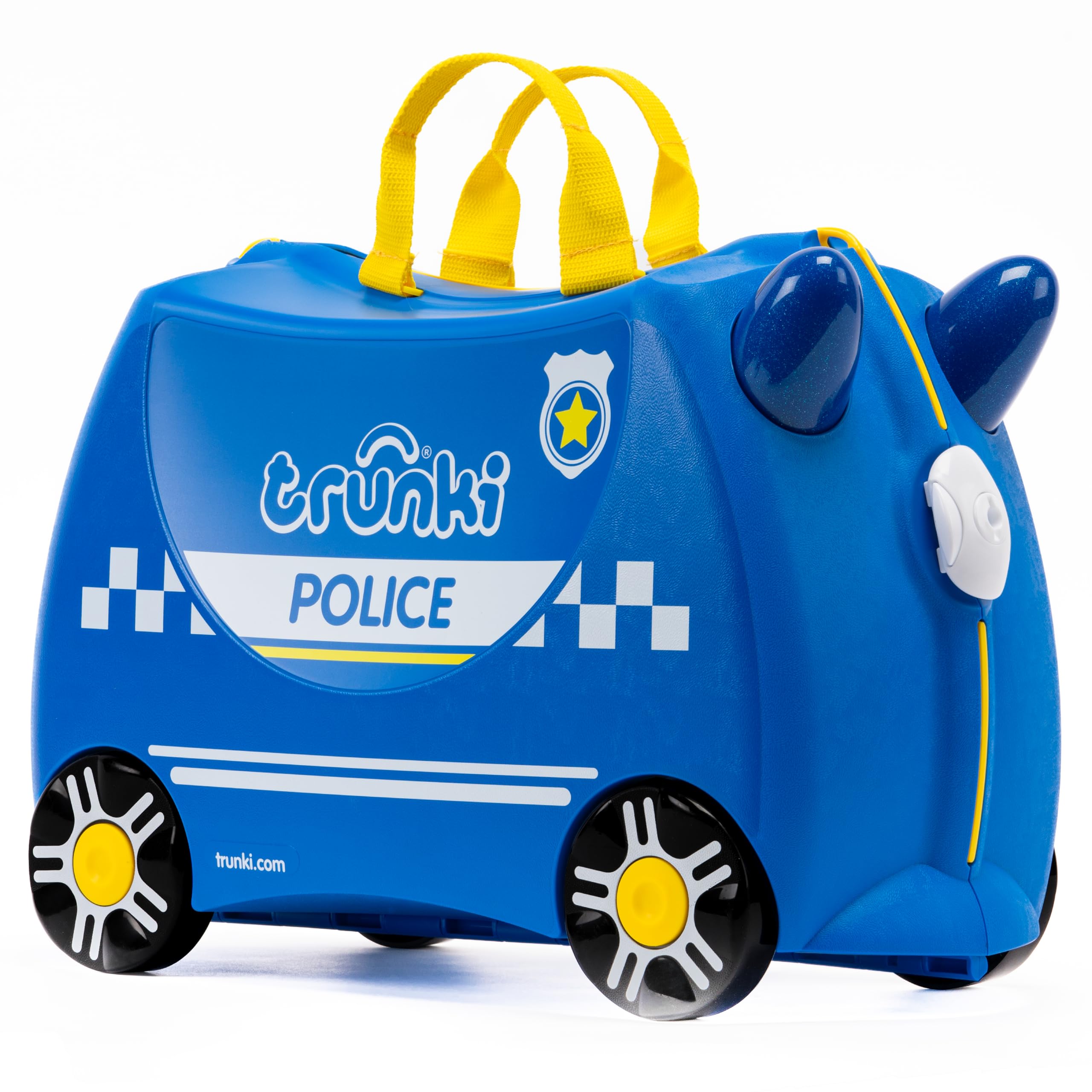TRUNKI Children’s Ride-On Suitcase and Kid's Hand Luggage | Perfect Toy Gift for 3-4 Year Old Boys & Girls : Percy The Policecar (Blue)