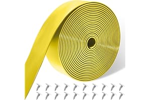 Lumpro Vinyl Straps for Patio Chair Repair Kit 2'' Wide 10 Ft Long Replacement Straps + 20 Free Rivets for Outdoor Lawn Furniture Chaise Lounge Repair (Yellow)